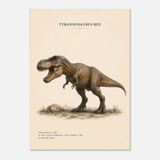 Affiche murale T-Rex réaliste en chair, illustration Mûrale qualité musée