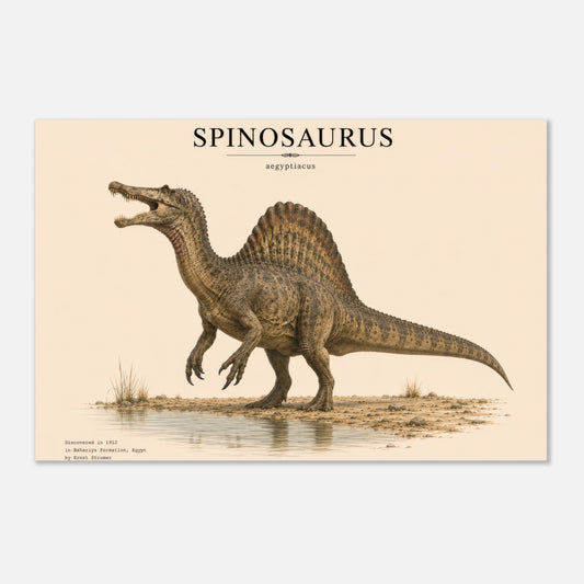 Affiche murale Spinosaure réaliste en chair, illustration Mûrale qualité musée