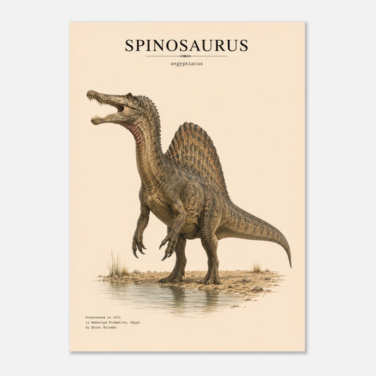 Affiche murale Spinosaure réaliste en chair, illustration Mûrale qualité musée