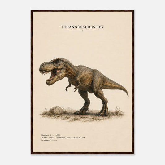 Affiche murale T-Rex réaliste en chair, illustration Mûrale qualité musée