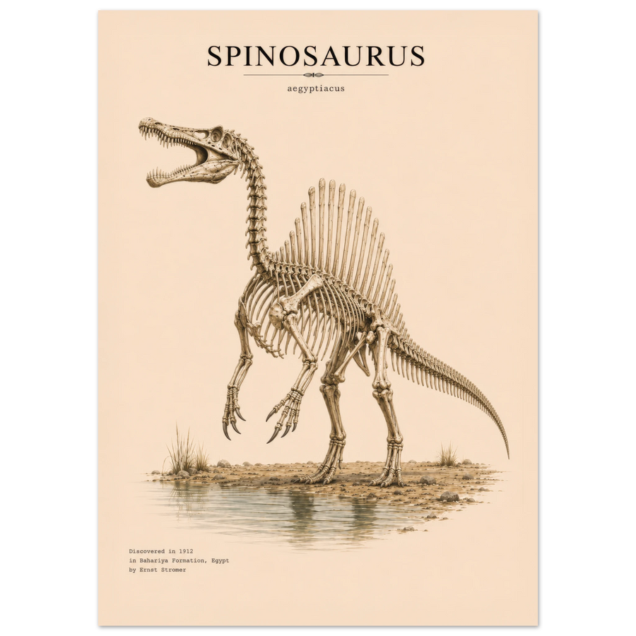 Spinosaure en os fossilisé en affiche poster