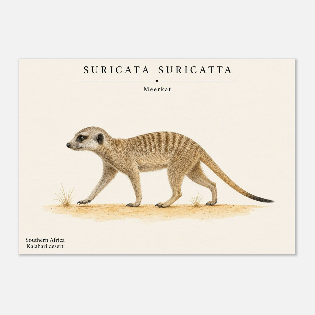 Affiche Suricate naturaliste paysage - Papier qualite musee — visuel principal