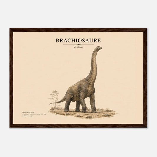 Affiche murale Brachiosaure réaliste en chair, illustration Mûrale qualité musée
