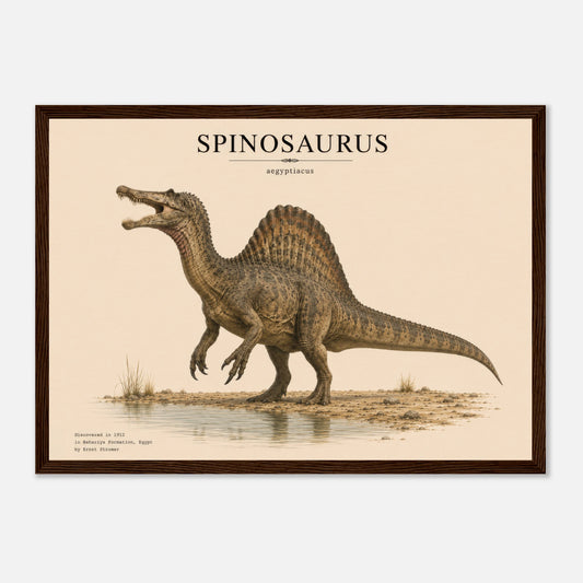 Affiche murale Spinosaure réaliste en chair, illustration Mûrale qualité musée