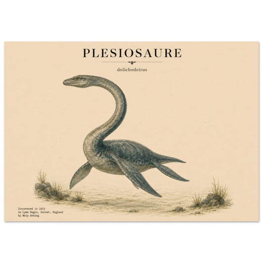 Affiche murale Plésiosaure réaliste en chair, illustration Mûrale qualité musée